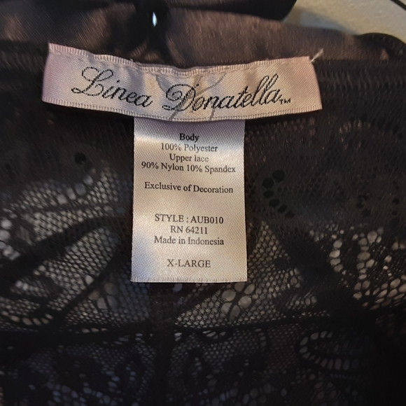 COPY - RED SATIN/BLACK EYELASH LACE CHEMISE INTIMATES  XL - Picture 5 of 5